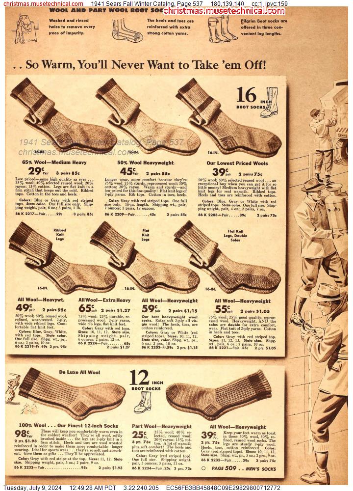 1941 Sears Fall Winter Catalog, Page 537