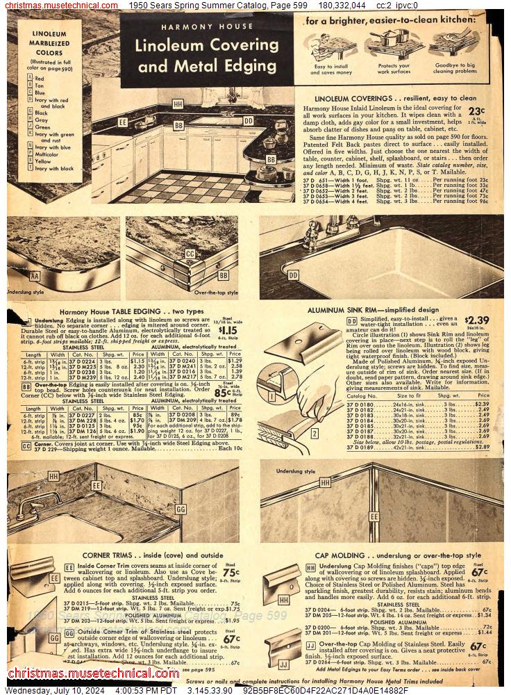 1950 Sears Spring Summer Catalog, Page 599