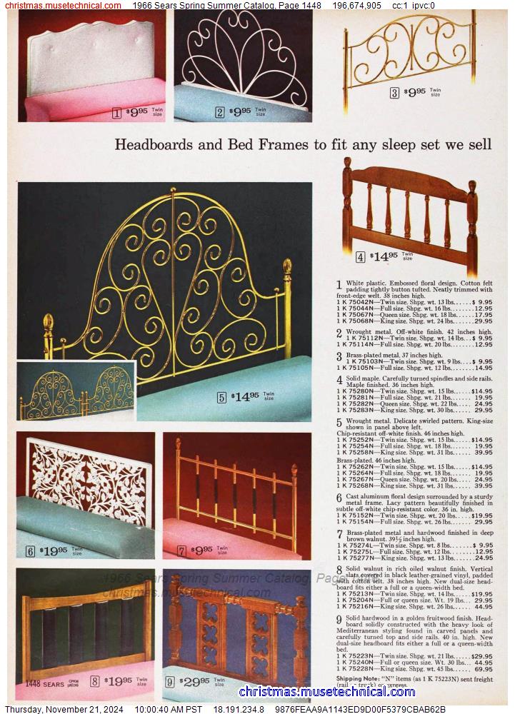 1966 Sears Spring Summer Catalog, Page 1448