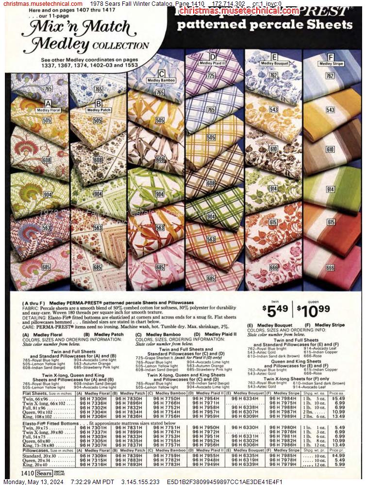 1978 Sears Fall Winter Catalog, Page 1410
