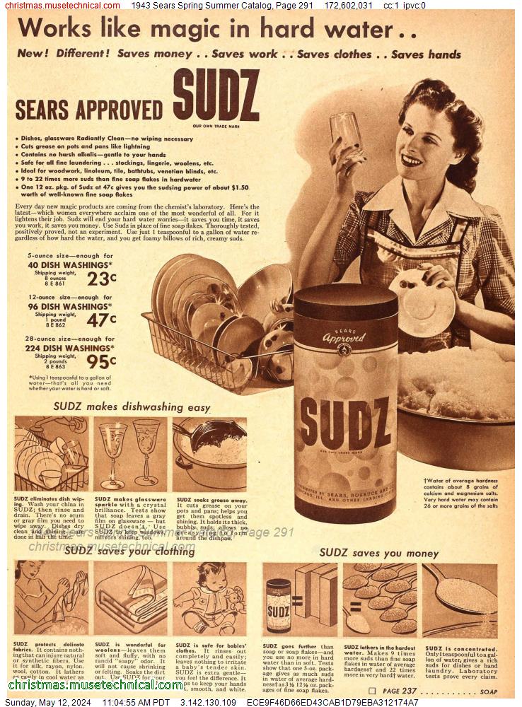1943 Sears Spring Summer Catalog, Page 291