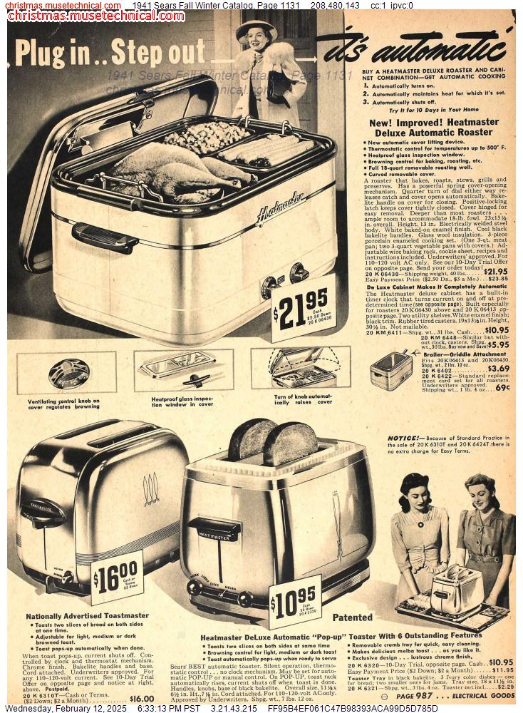 1941 Sears Fall Winter Catalog, Page 1131