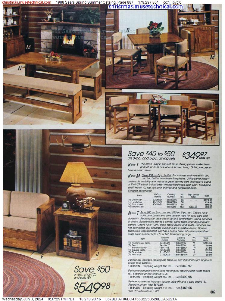 1988 Sears Spring Summer Catalog, Page 887