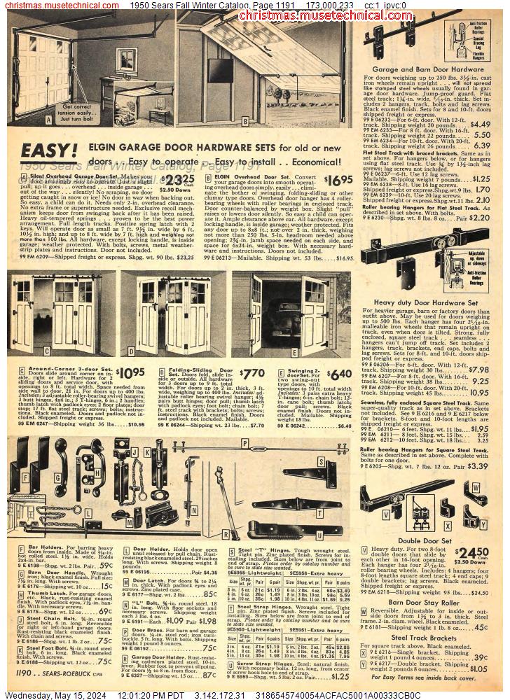 1950 Sears Fall Winter Catalog, Page 1191