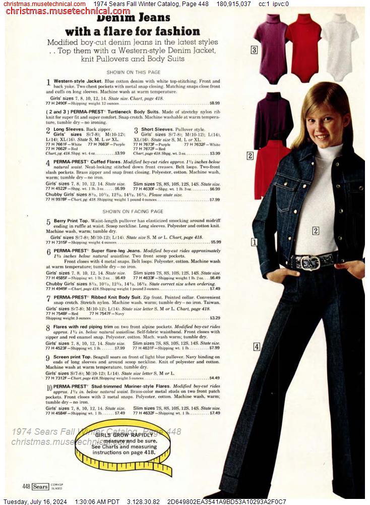 1974 Sears Fall Winter Catalog, Page 448