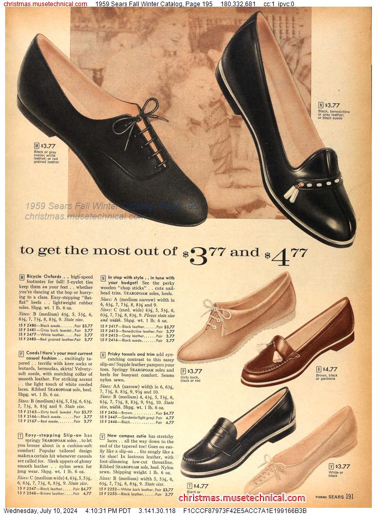 1959 Sears Fall Winter Catalog, Page 195