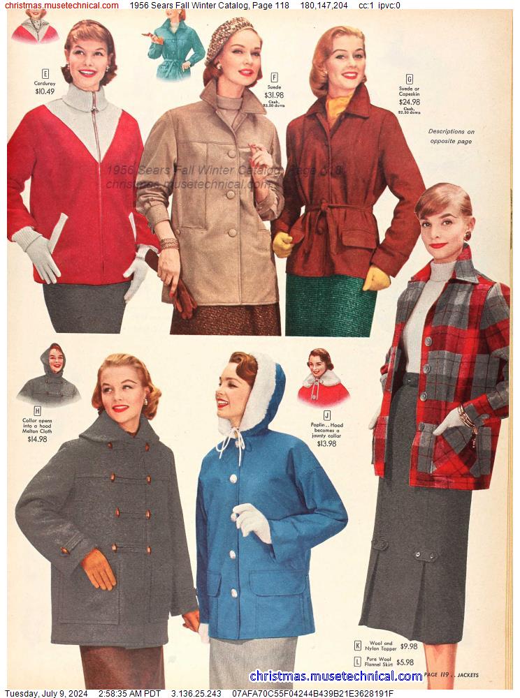 1956 Sears Fall Winter Catalog, Page 118