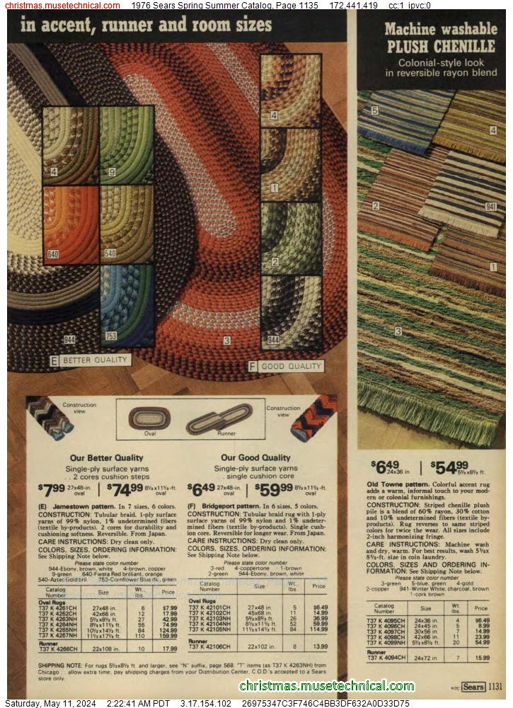 1976 Sears Spring Summer Catalog, Page 1135