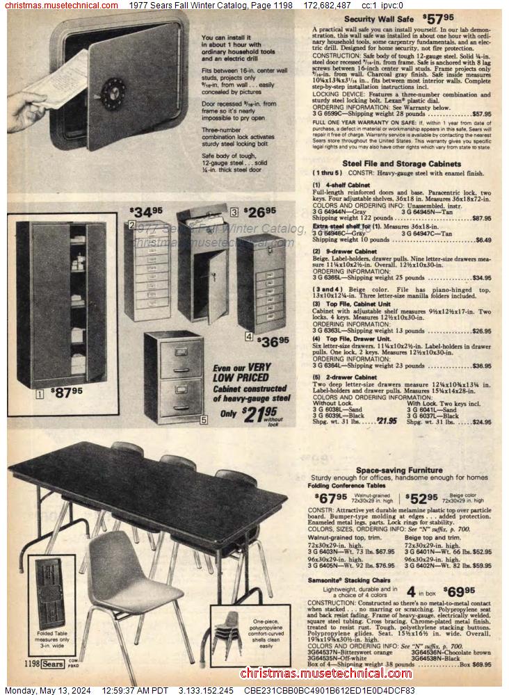 1977 Sears Fall Winter Catalog, Page 1198