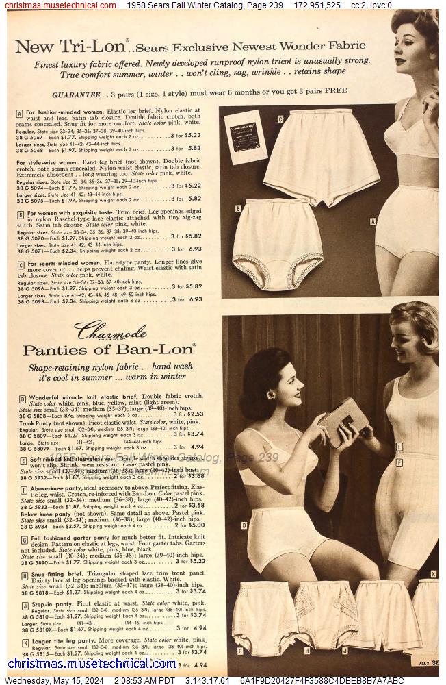 1958 Sears Fall Winter Catalog, Page 239