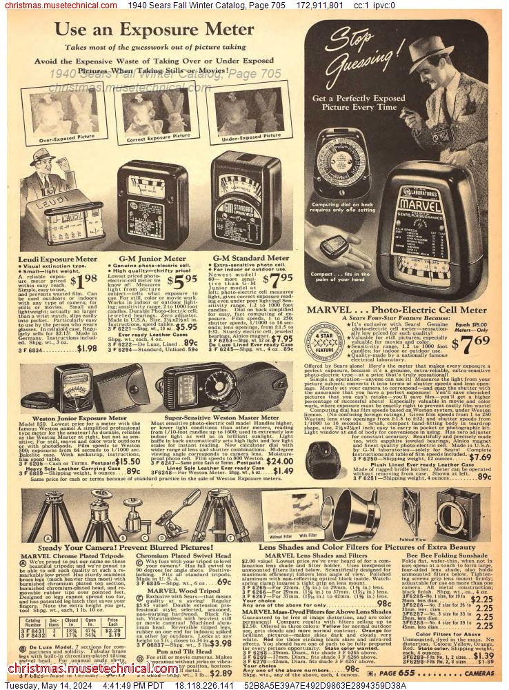 1940 Sears Fall Winter Catalog, Page 705