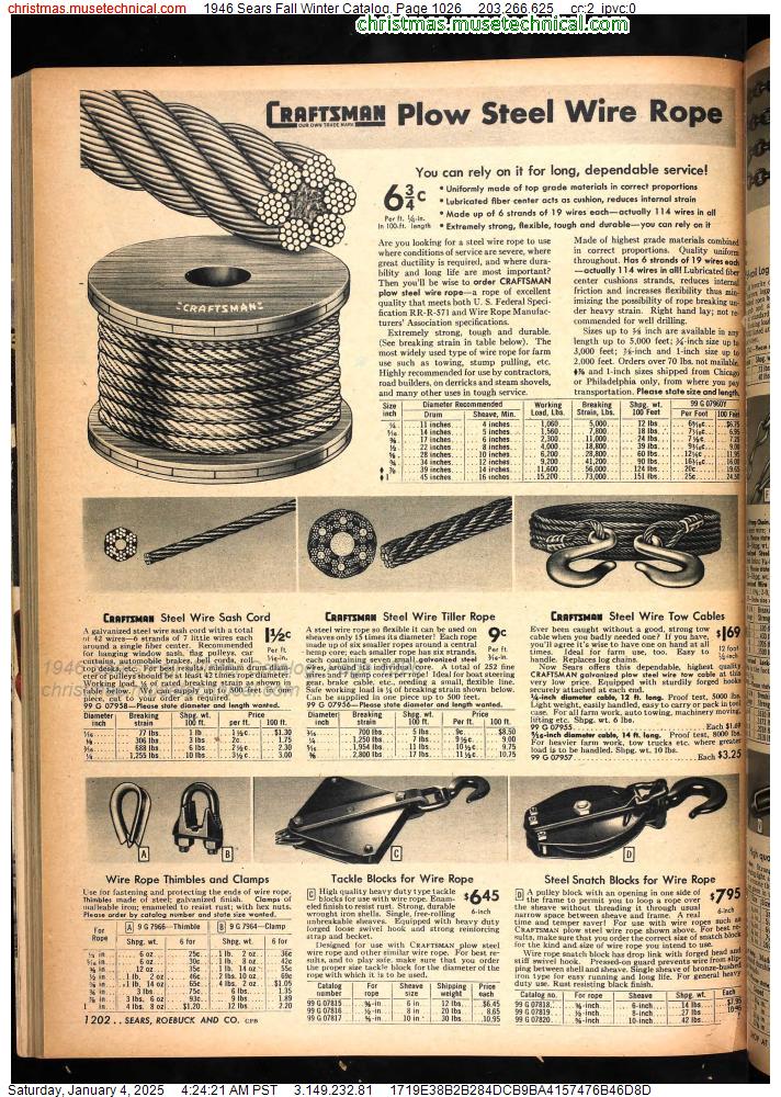 1946 Sears Fall Winter Catalog, Page 1026