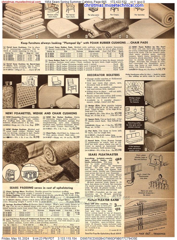 1954 Sears Spring Summer Catalog, Page 665