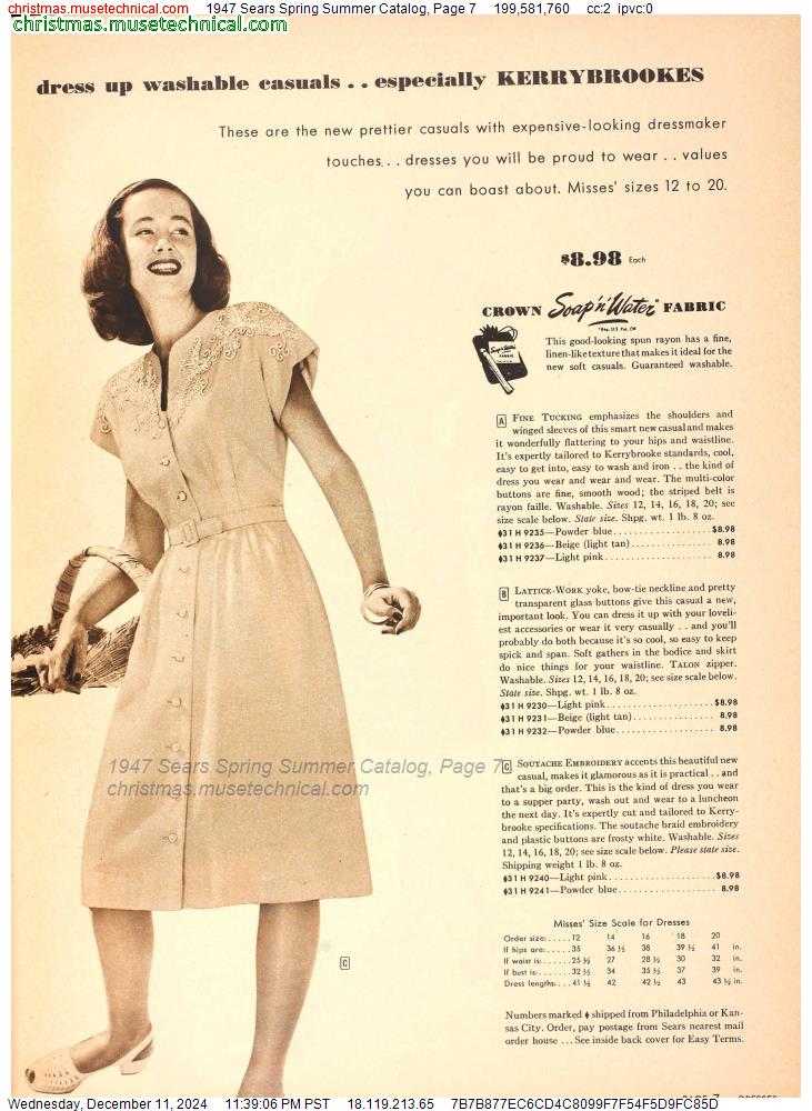 1947 Sears Spring Summer Catalog, Page 7