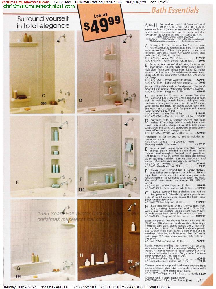 1985 Sears Fall Winter Catalog, Page 1386