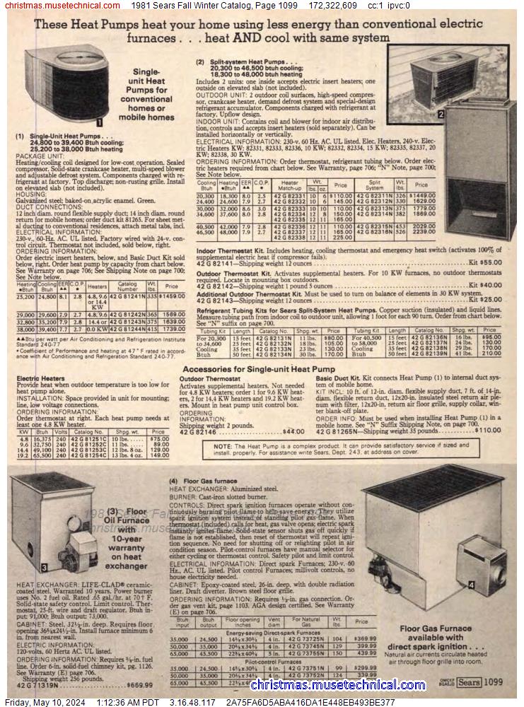 1981 Sears Fall Winter Catalog, Page 1099