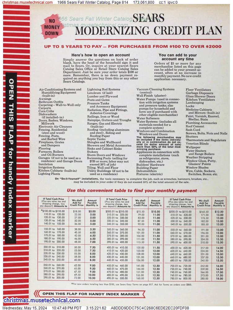 1966 Sears Fall Winter Catalog, Page 814