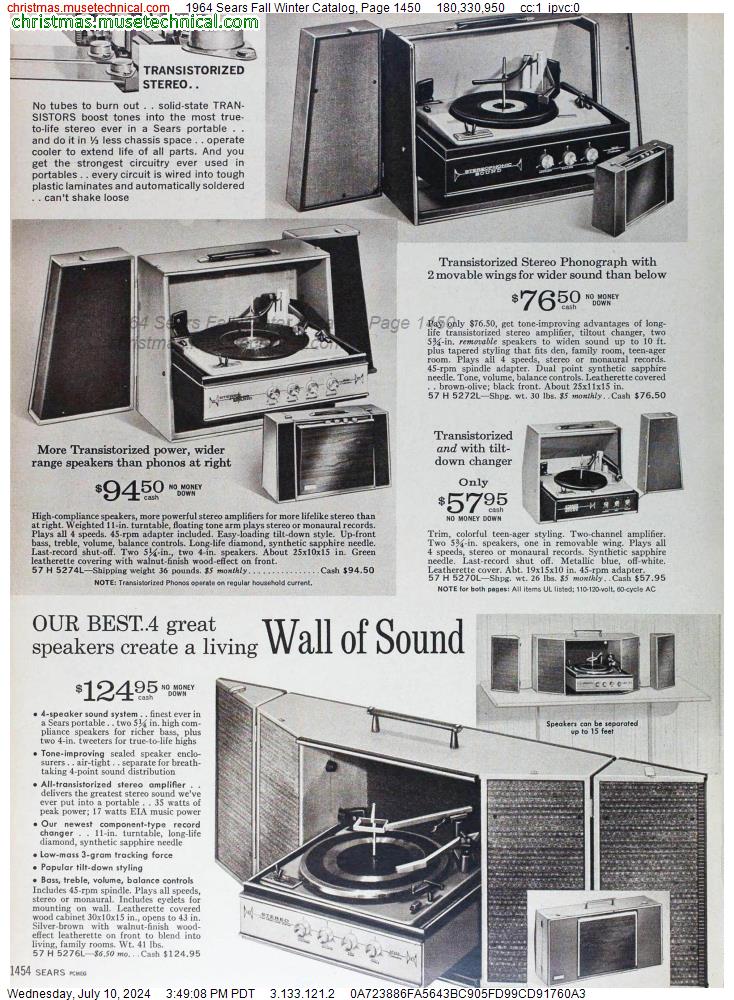 1964 Sears Fall Winter Catalog, Page 1450
