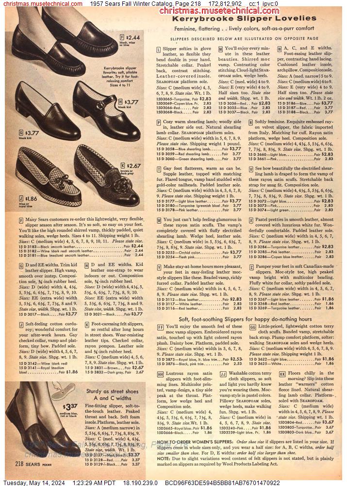 1957 Sears Fall Winter Catalog, Page 218