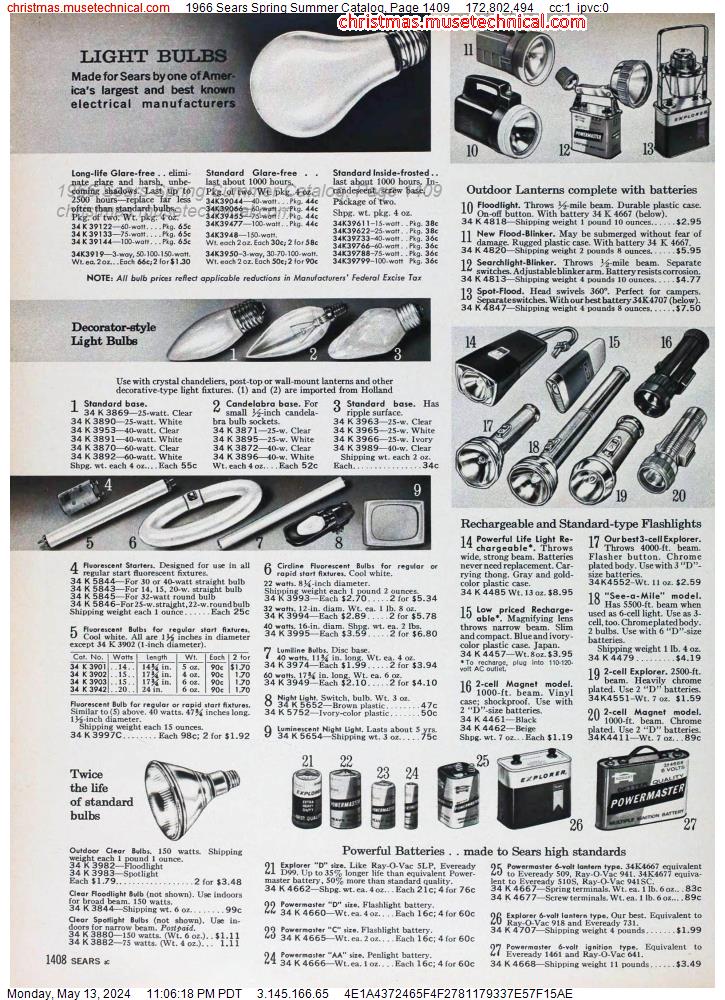 1966 Sears Spring Summer Catalog, Page 1409