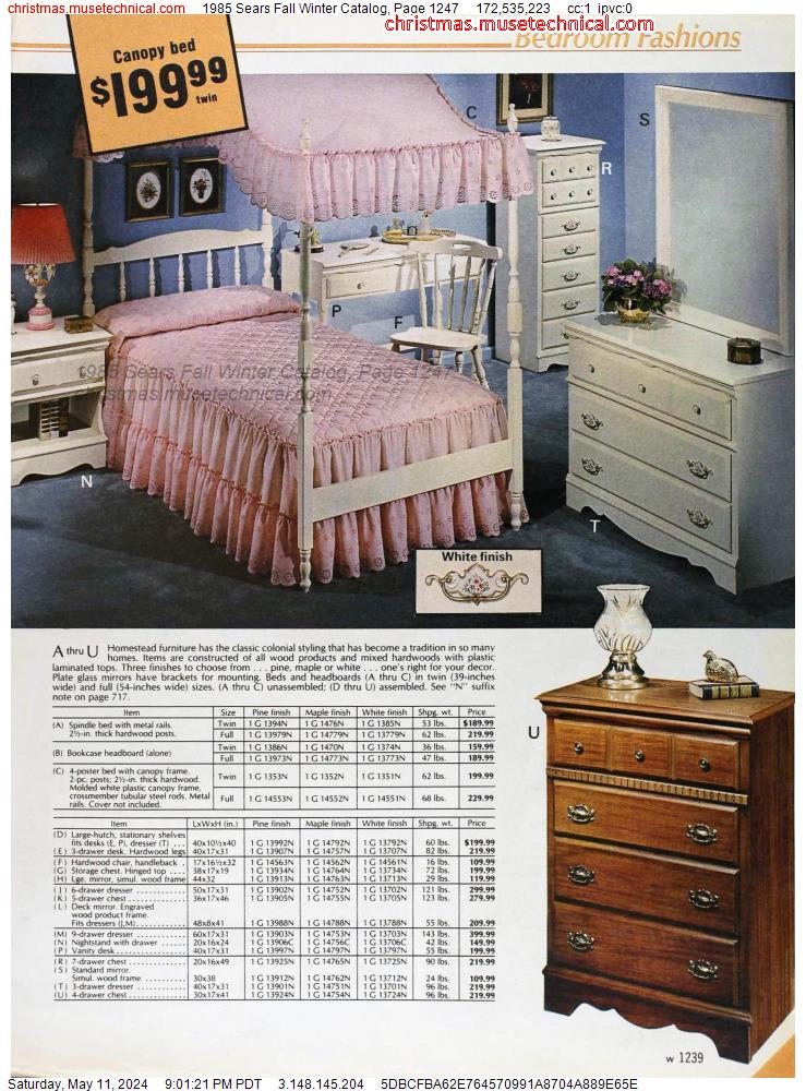 1985 Sears Fall Winter Catalog, Page 1247