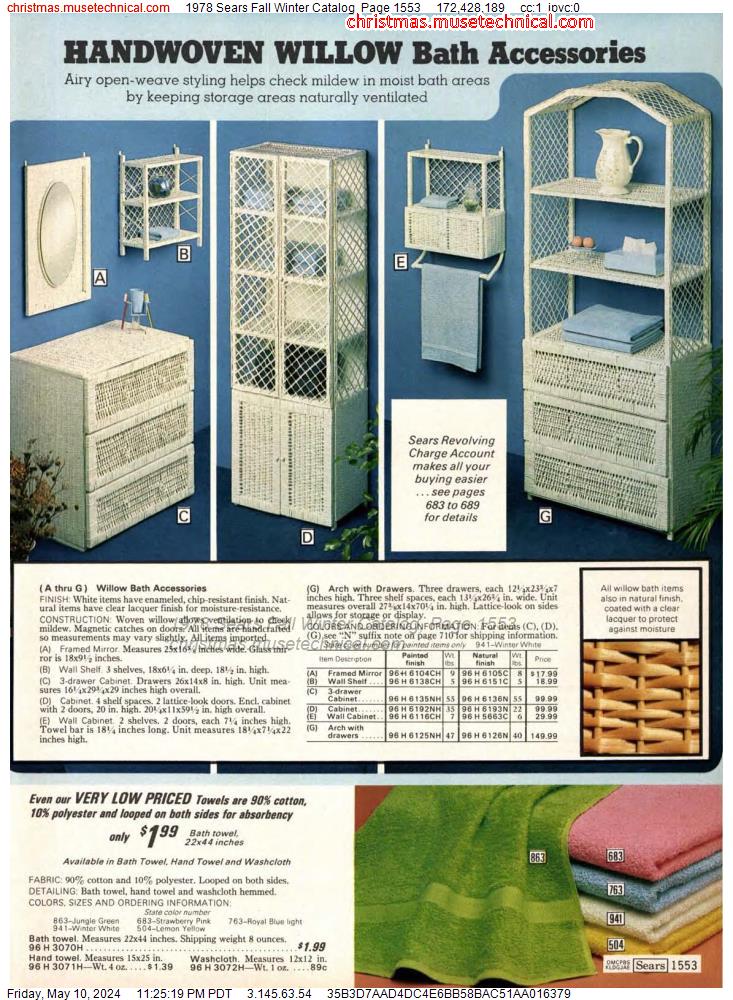 1978 Sears Fall Winter Catalog, Page 1553
