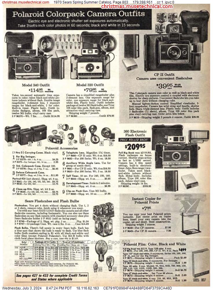 1970 Sears Spring Summer Catalog, Page 803