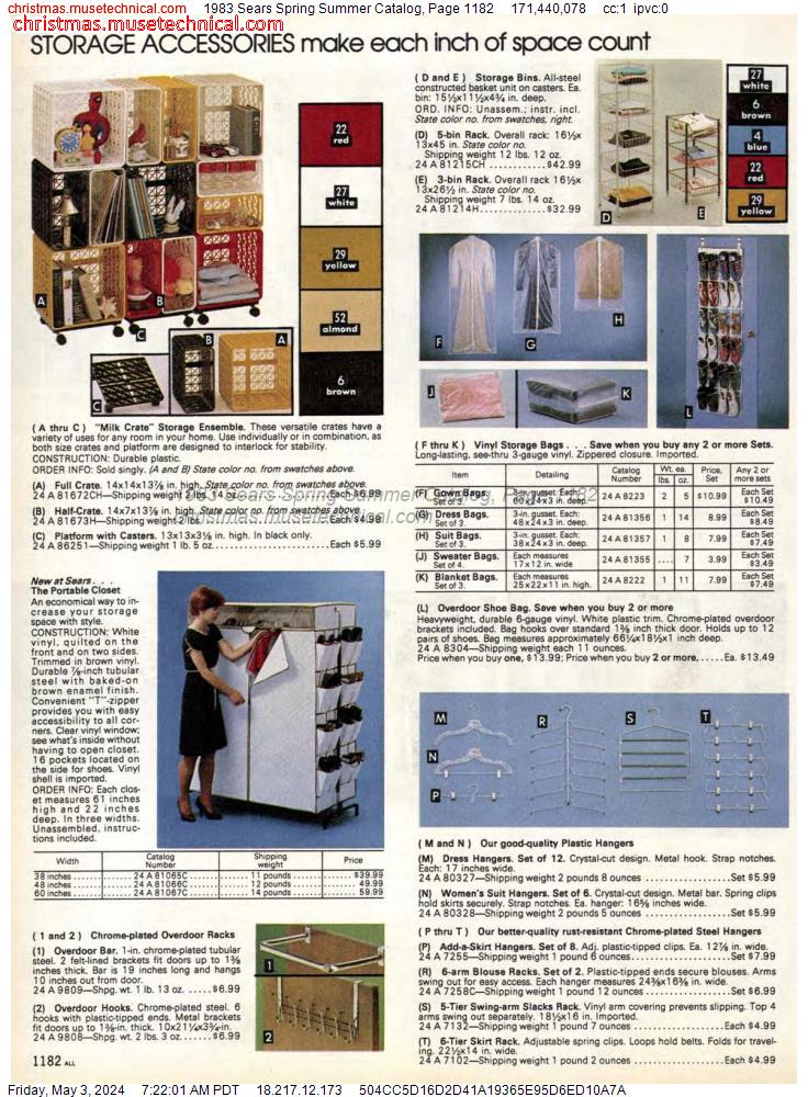 1983 Sears Spring Summer Catalog, Page 1182