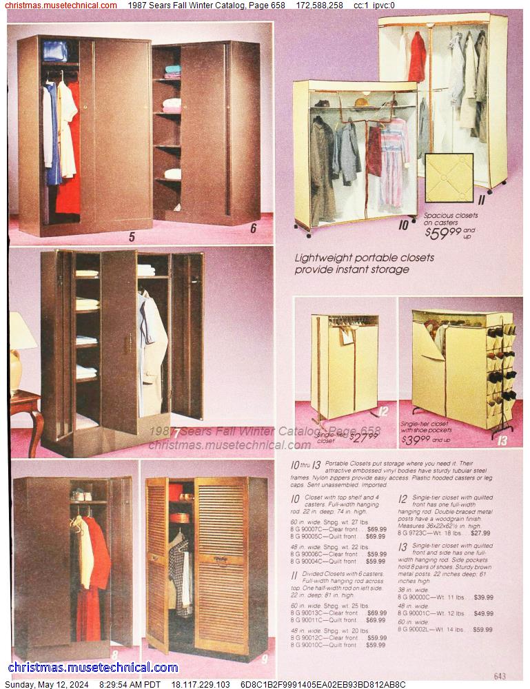 1987 Sears Fall Winter Catalog, Page 658