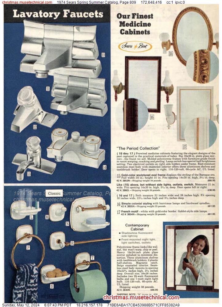 1974 Sears Spring Summer Catalog, Page 809