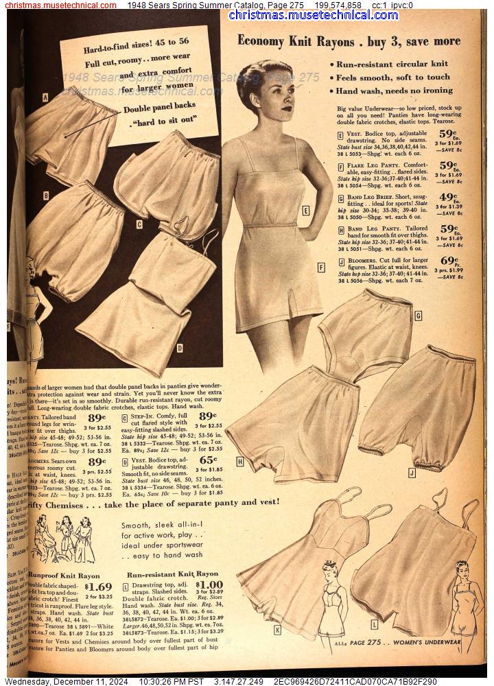 1948 Sears Spring Summer Catalog, Page 275