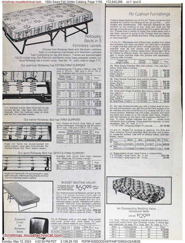 1984 Sears Fall Winter Catalog, Page 1195