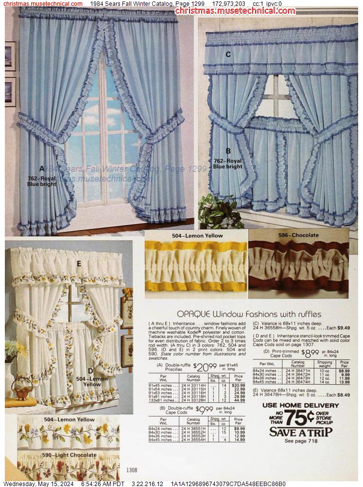 1984 Sears Fall Winter Catalog, Page 1299