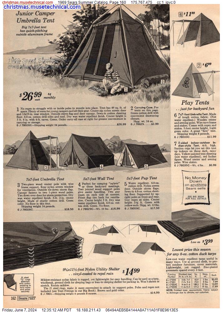 1969 Sears Summer Catalog, Page 160