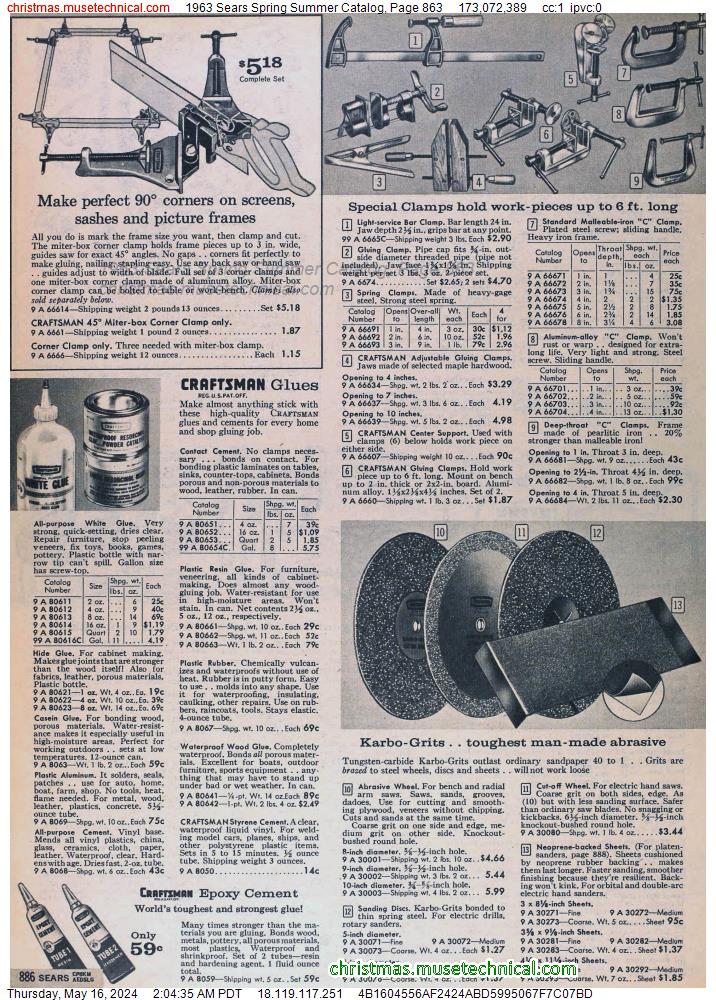 1963 Sears Spring Summer Catalog, Page 863