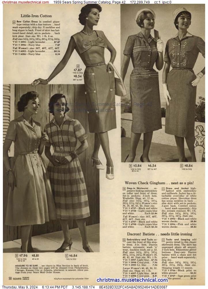 1959 Sears Spring Summer Catalog, Page 42