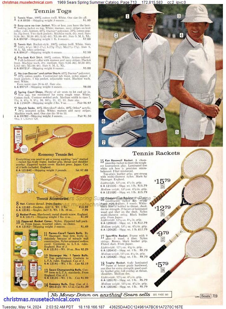 1969 Sears Spring Summer Catalog, Page 713