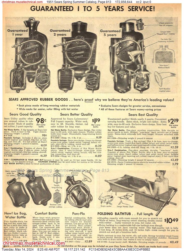 1951 Sears Spring Summer Catalog, Page 813
