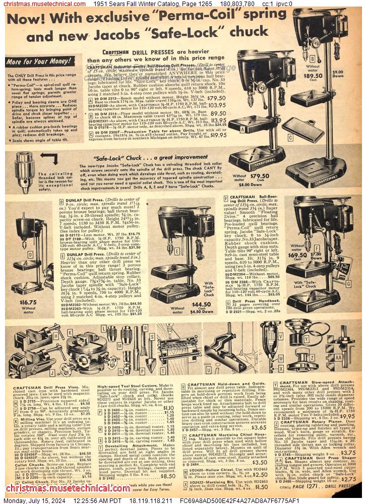 1951 Sears Fall Winter Catalog, Page 1265