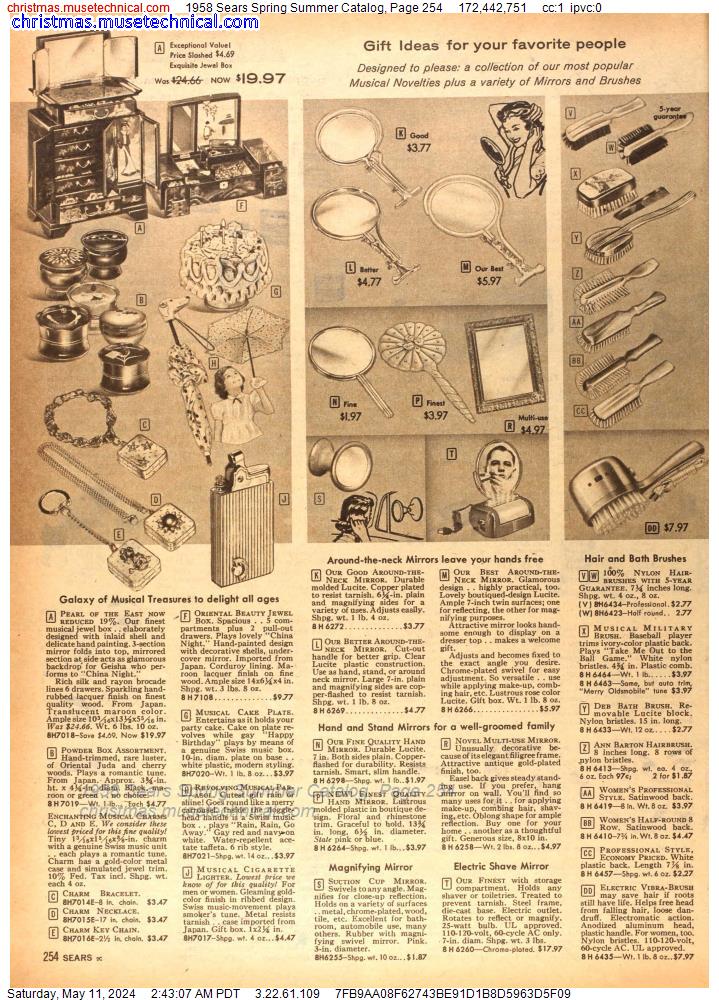 1958 Sears Spring Summer Catalog, Page 254