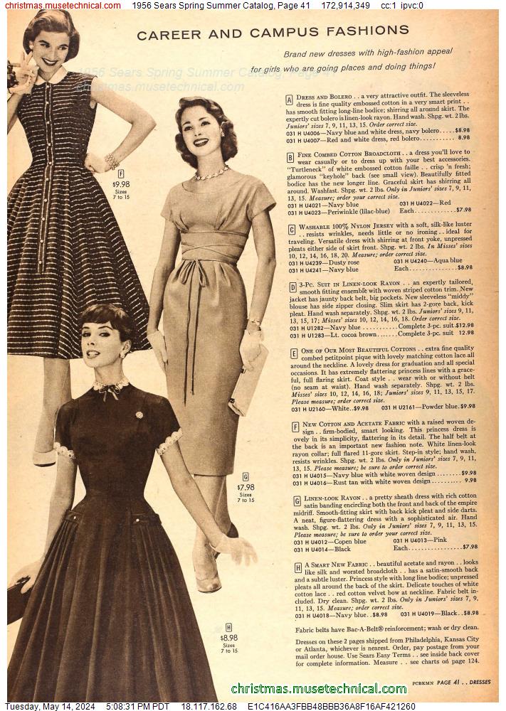 1956 Sears Spring Summer Catalog, Page 41