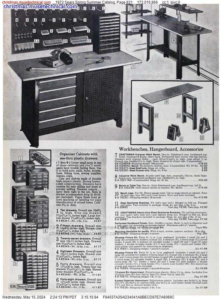1973 Sears Spring Summer Catalog, Page 831