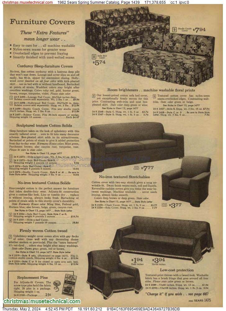 1962 Sears Spring Summer Catalog, Page 1439
