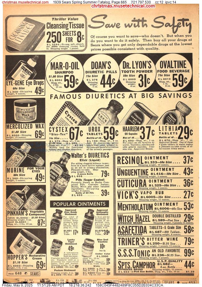 1939 Sears Spring Summer Catalog, Page 665