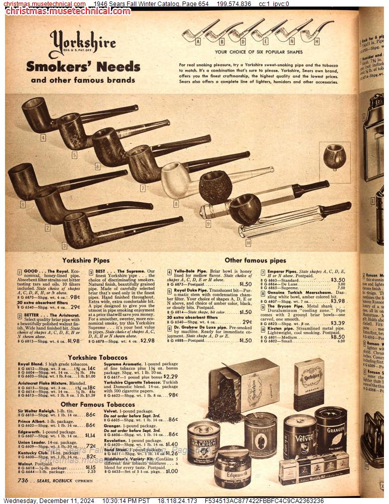 1946 Sears Fall Winter Catalog, Page 654