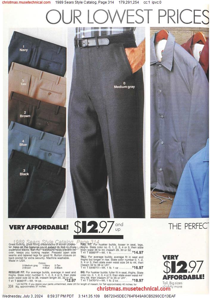 1989 Sears Style Catalog, Page 314