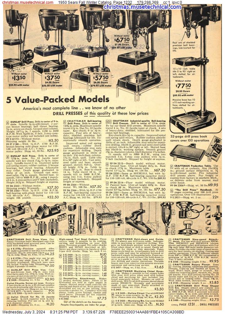 1950 Sears Fall Winter Catalog, Page 1232