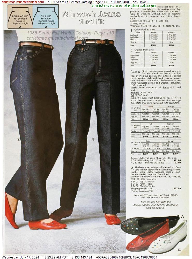 1985 Sears Fall Winter Catalog, Page 113