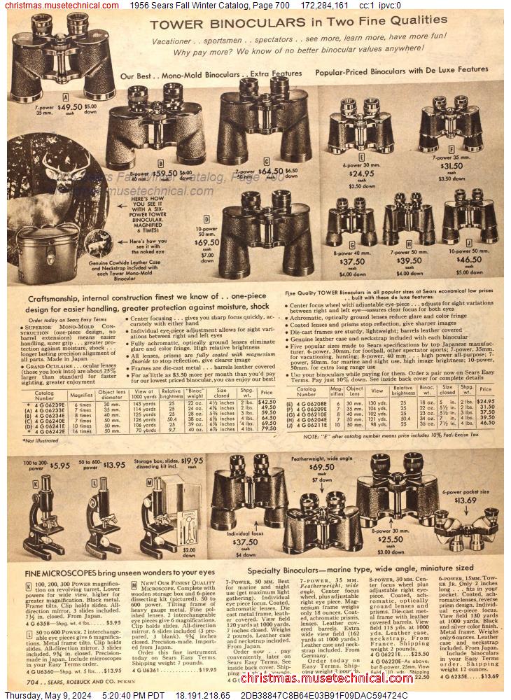 1956 Sears Fall Winter Catalog, Page 700