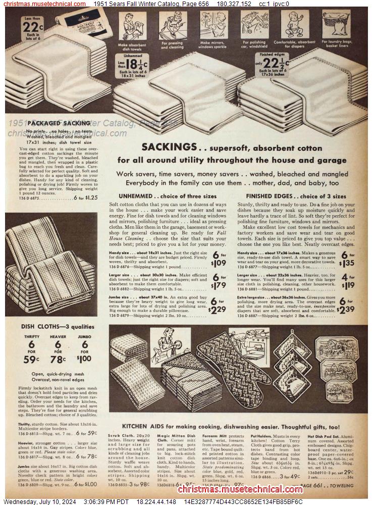 1951 Sears Fall Winter Catalog, Page 656